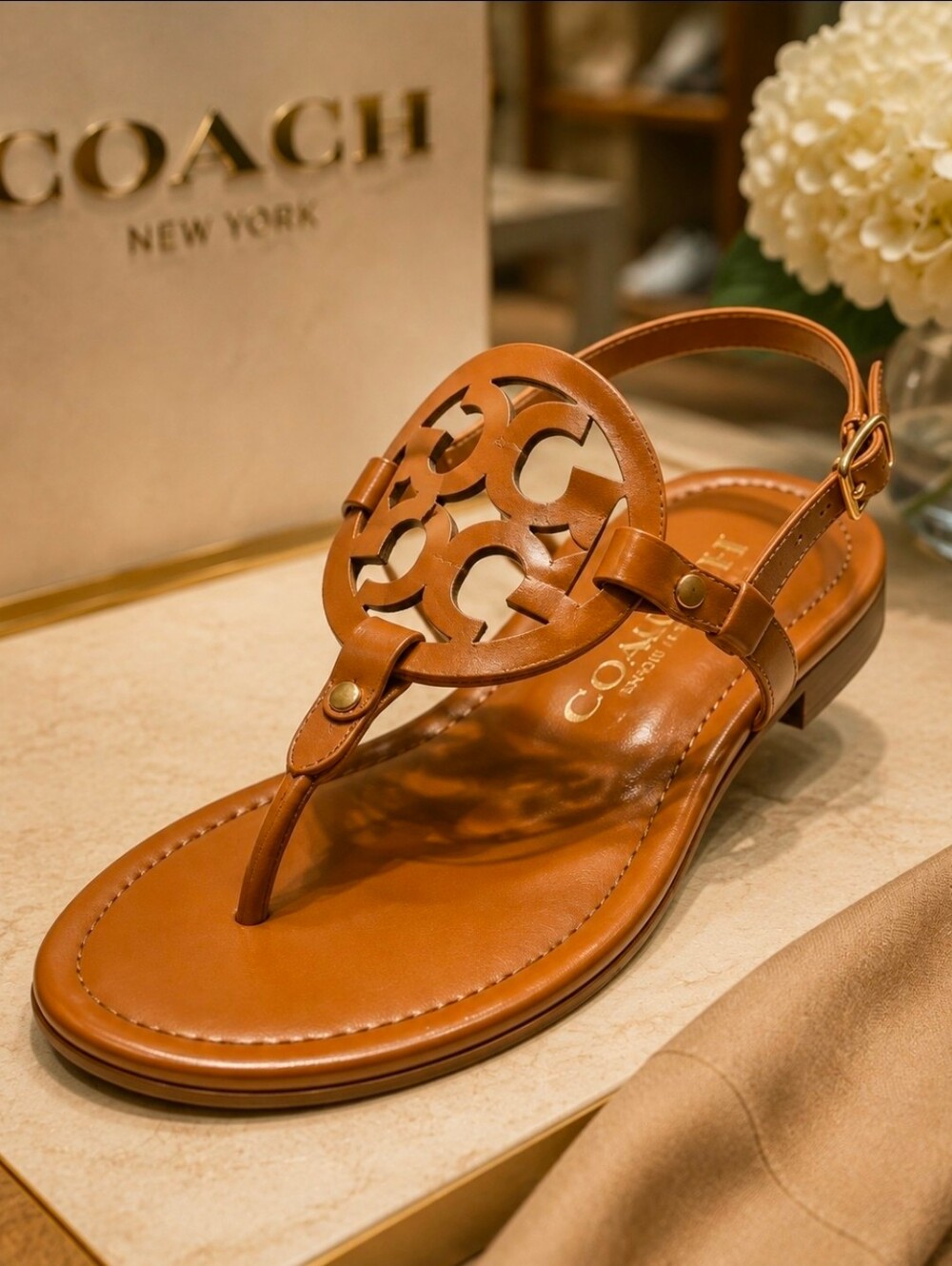 COACH Jaci Leather Sandal – Saddle – Women’s Size 11 – New in Box